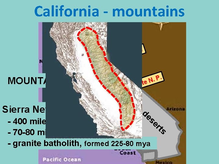 California - mountains e ho a T e rra Sie Yo P. . N