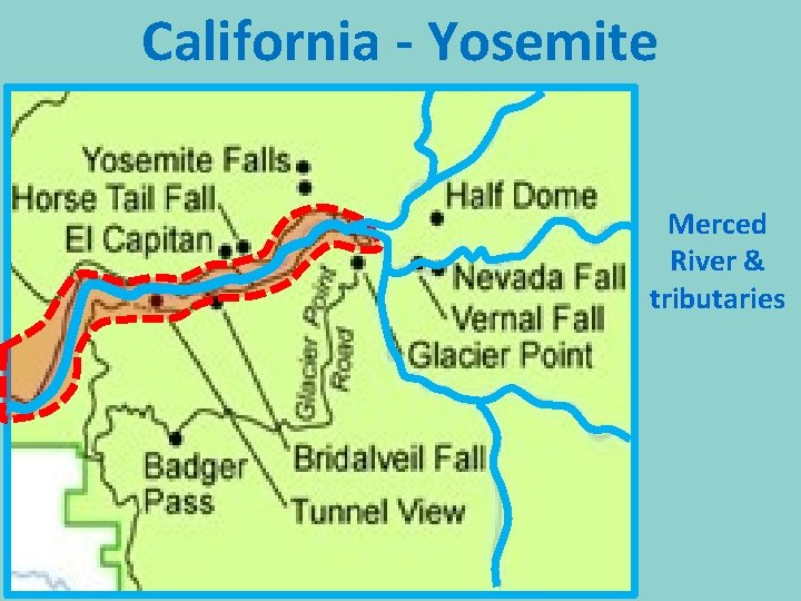 California - Yosemite Merced River & tributaries 