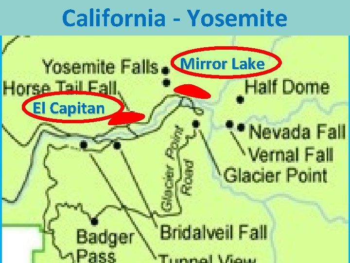 California - Yosemite Three Erosional Processes in Yosemite Valley. . Mirror Lake - river