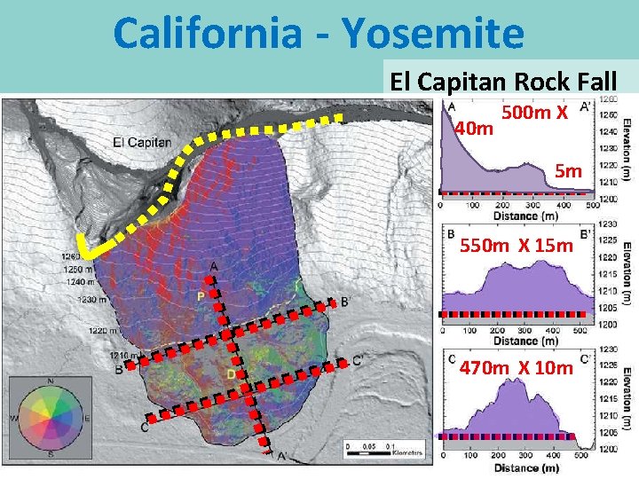 California - Yosemite El Capitan Rock Fall 40 m 500 m X 5 m