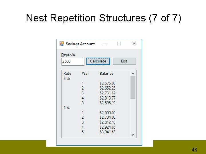 Nest Repetition Structures (7 of 7) 48 