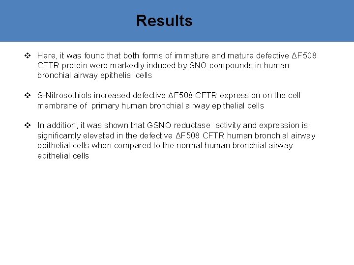 Results v Here, it was found that both forms of immature and mature defective