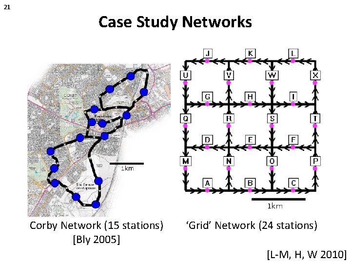 21 Case Study Networks Corby Network (15 stations) [Bly 2005] ‘Grid’ Network (24 stations)