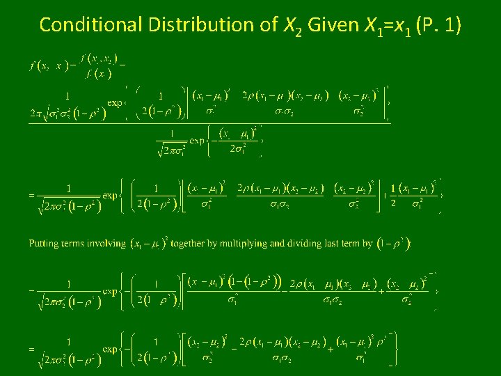 Conditional Distribution of X 2 Given X 1=x 1 (P. 1) 