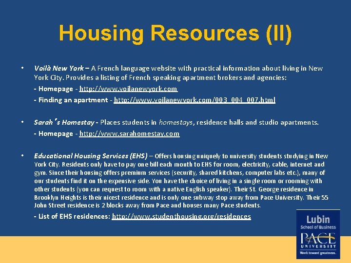 Housing Resources (II) • Voilà New York – A French language website with practical