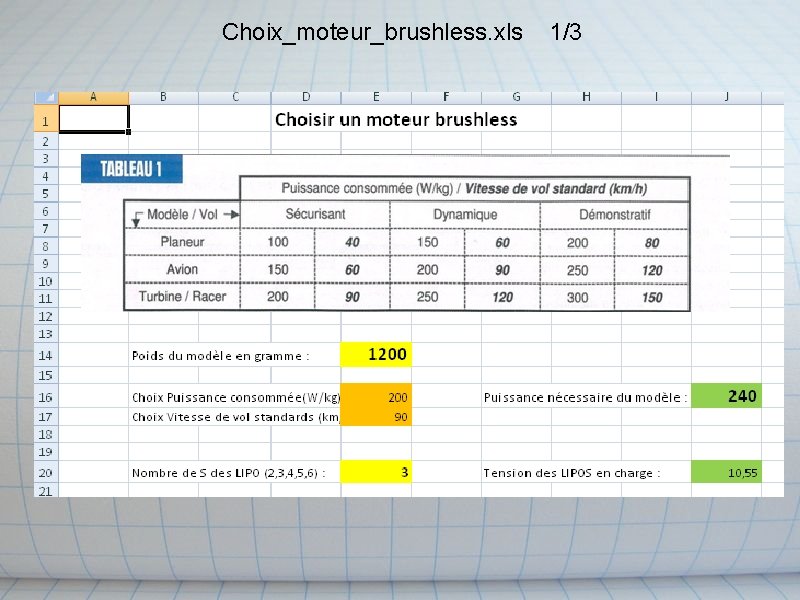 Choix_moteur_brushless. xls 1/3 