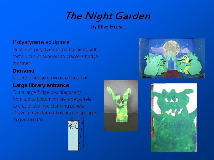 The Night Garden by Elise Hurst Polystyrene sculpture Scraps of polystyrene can be joined