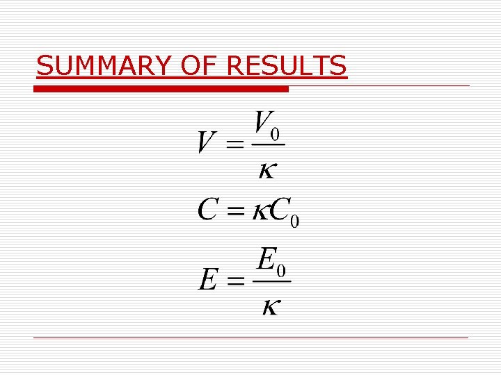 SUMMARY OF RESULTS 