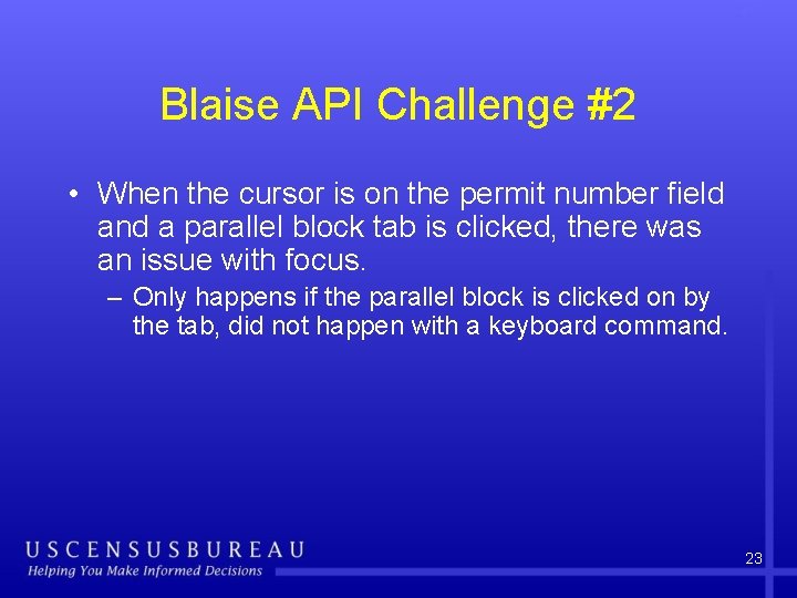 Blaise API Challenge #2 • When the cursor is on the permit number field