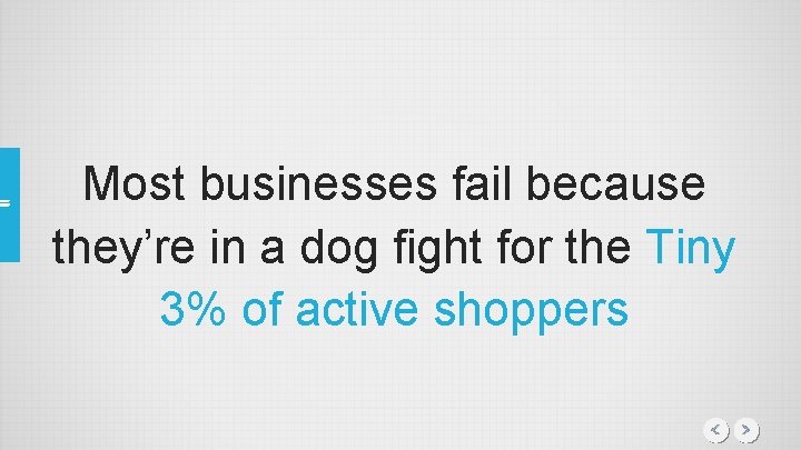 Most businesses fail because they’re in a dog fight for the Tiny 3% of