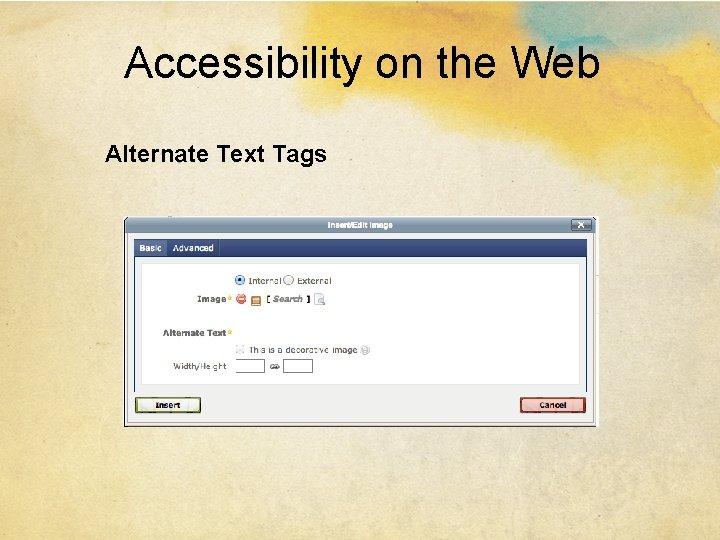 Accessibility on the Web Alternate Text Tags 