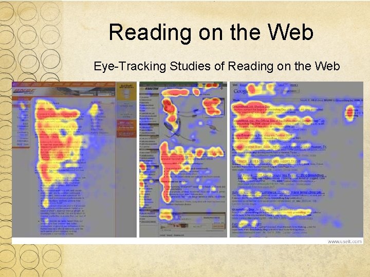 Reading on the Web Eye-Tracking Studies of Reading on the Web 