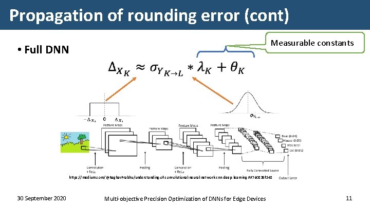 Propagation of rounding error (cont) Measurable constants • Full DNN https: //medium. com/@Raghav. Prabhu/understanding-of-convolutional-neural-network-cnn-deep-learning-99760835