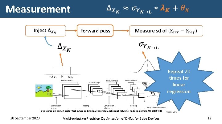 Measurement Forward pass Repeat 20 times for linear regression https: //medium. com/@Raghav. Prabhu/understanding-of-convolutional-neural-network-cnn-deep-learning-99760835 f