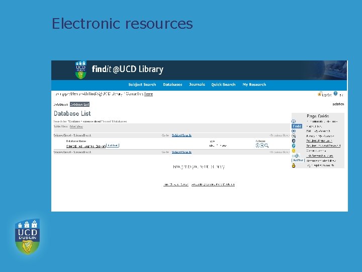 Electronic resources 