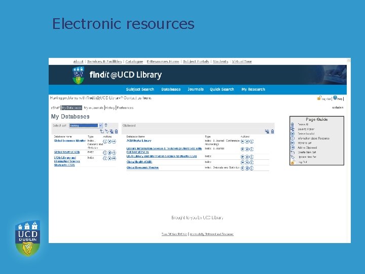 Electronic resources 