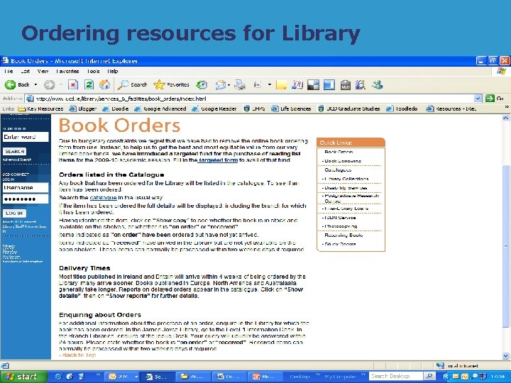 Ordering resources for Library 