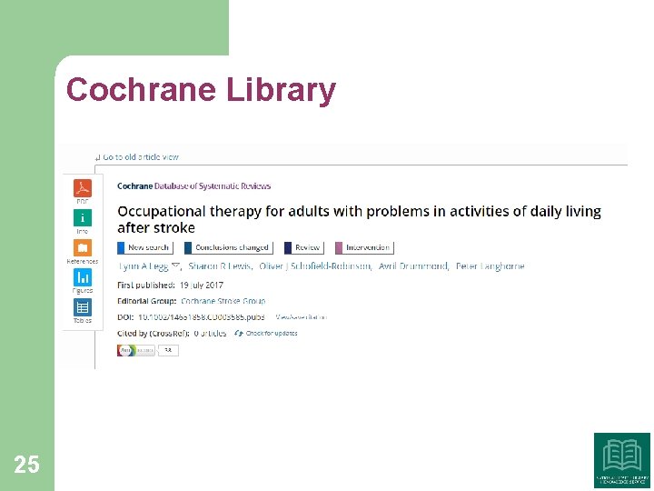 Cochrane Library 25 