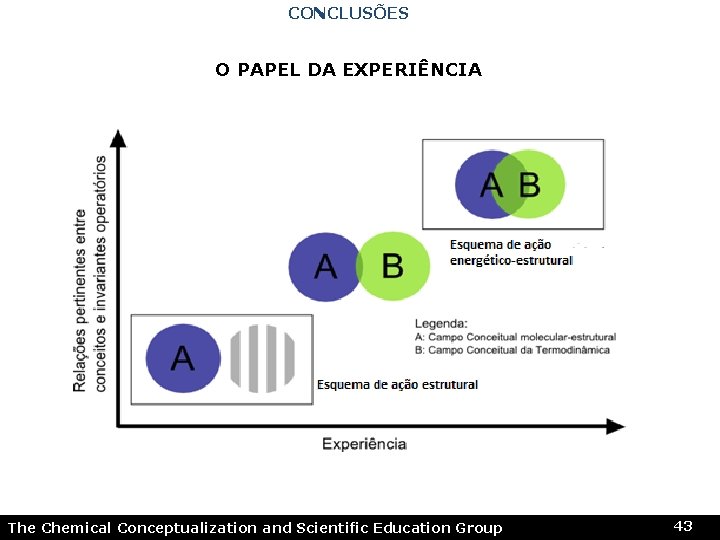 CONCLUSÕES O PAPEL DA EXPERIÊNCIA The Chemical Conceptualization and Scientific Education Group 43 