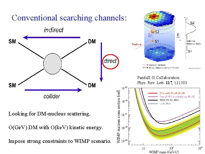 Conventional searching channels: Panda. X-II Collaboration Phys. Rev. Lett. 117, 121303 Looking for DM-nucleus