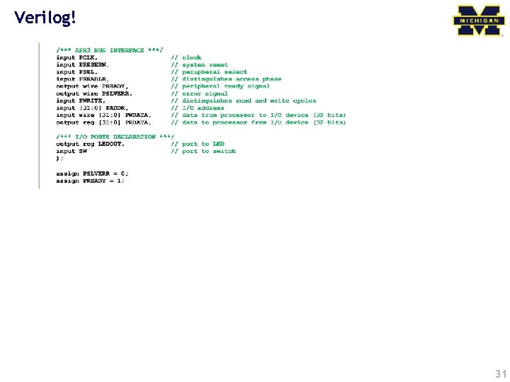 Verilog! 31 