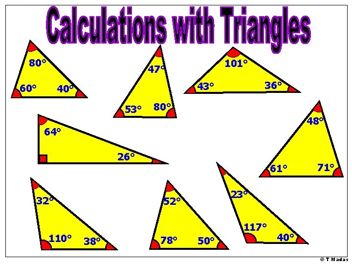 80° 101° 47° 60° 36° 43° 40° 53° 80° 48° 64° 26° 32° 110°