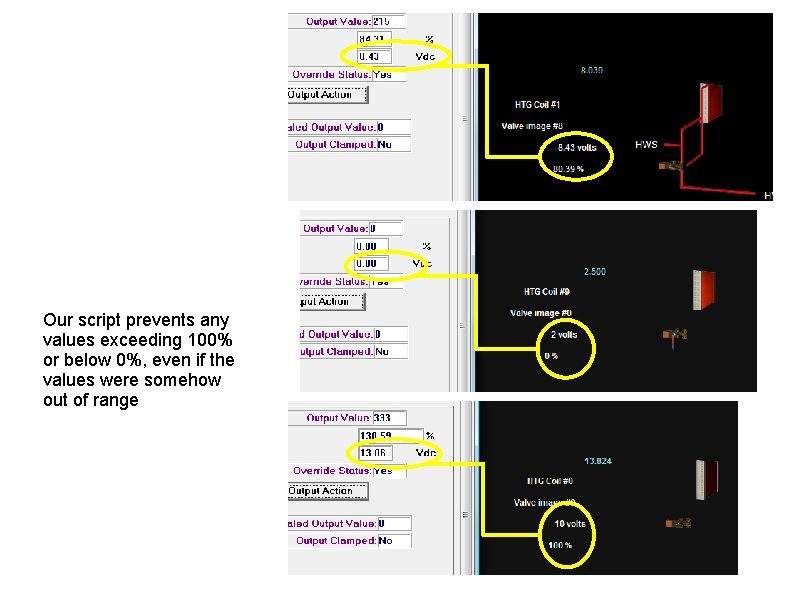 Our script prevents any values exceeding 100% or below 0%, even if the values