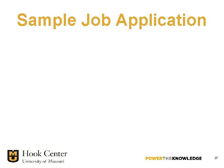 Sample Job Application 27 