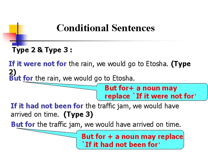 Conditional Sentences Type 2 & Type 3 : If it were not for the
