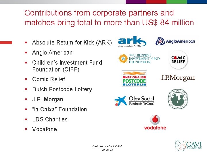 Contributions from corporate partners and matches bring total to more than US$ 84 million