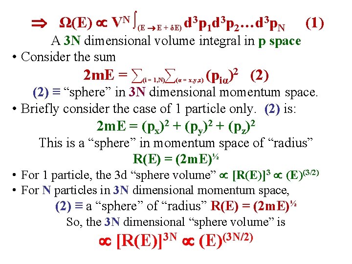  Ω(E) VN ∫(E E + δE) d 3 p 1 d 3 p