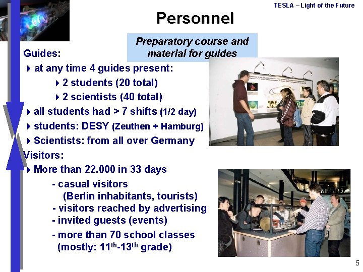 Personnel TESLA – Light of the Future Preparatory course and material for guides Guides: