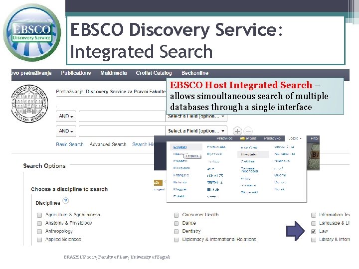 EBSCO Discovery Service: Integrated Search EBSCO Host Integrated Search – allows simoultaneous search of