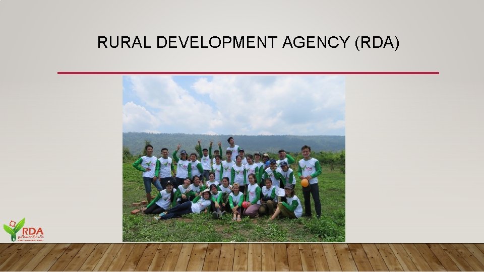 RURAL DEVELOPMENT AGENCY (RDA) 