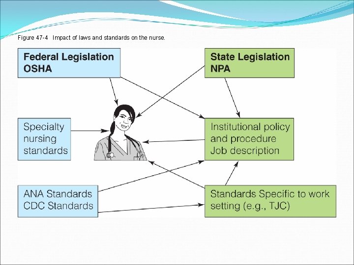 Figure 47 -4 Impact of laws and standards on the nurse. 