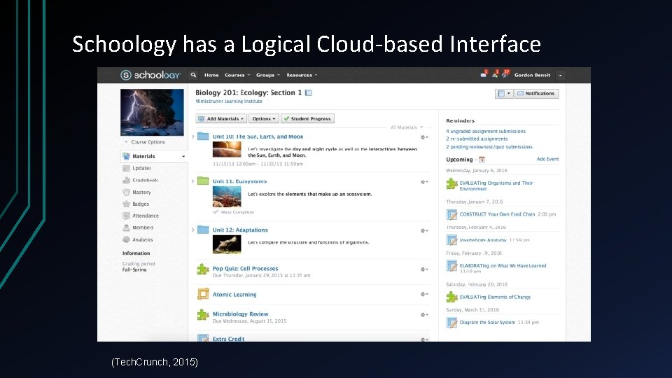 Schoology has a Logical Cloud-based Interface (Tech. Crunch, 2015) 