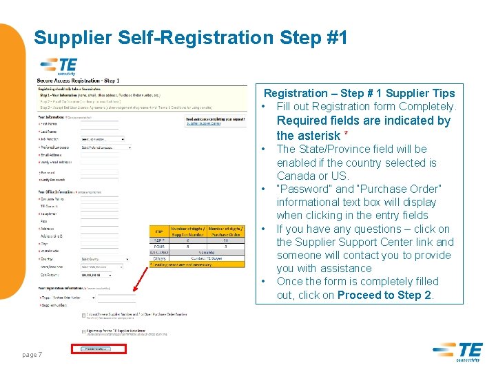 Supplier Self-Registration Step #1 Registration – Step # 1 Supplier Tips • Fill out