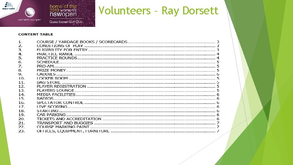 Volunteers – Ray Dorsett 