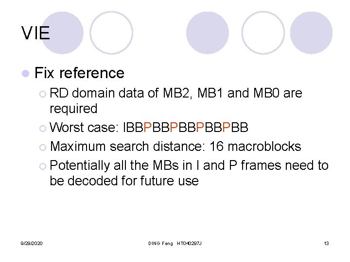 VIE l Fix reference ¡ RD domain data of MB 2, MB 1 and