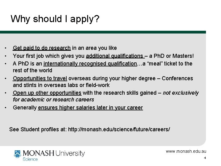 Why should I apply? • • • Get paid to do research in an