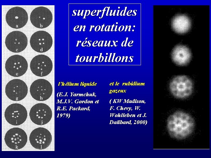 superfluides en rotation: réseaux de tourbillons l’hélium liquide (E. J. Yarmchuk, M. J. V.