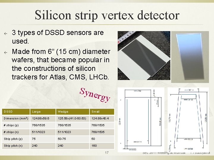 Silicon strip vertex detector ß ß 3 types of DSSD sensors are used. Made