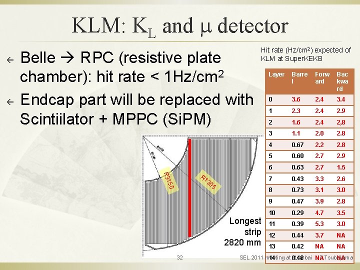 KLM: KL and m detector ß ß Belle RPC (resistive plate chamber): hit rate