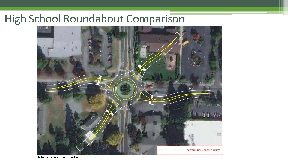 High School Roundabout Comparison Background picture provided by Bing Maps 
