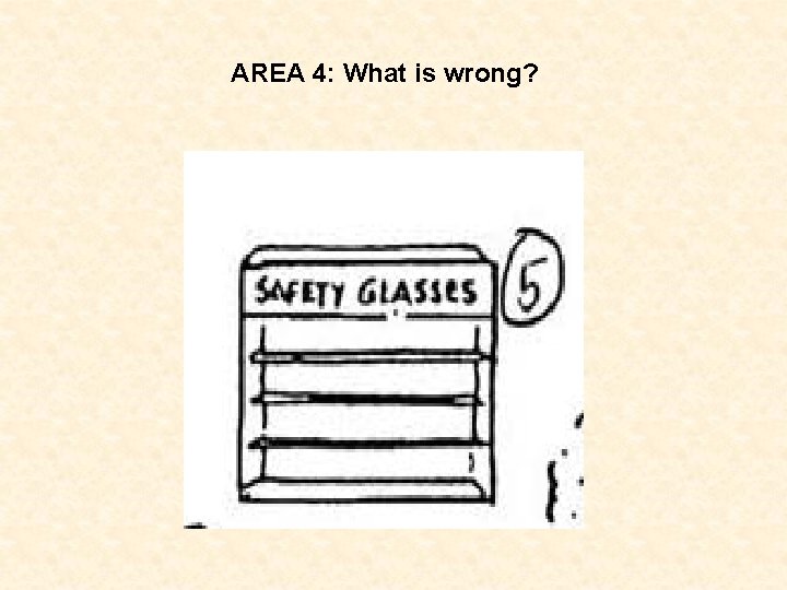 AREA 4: What is wrong? 