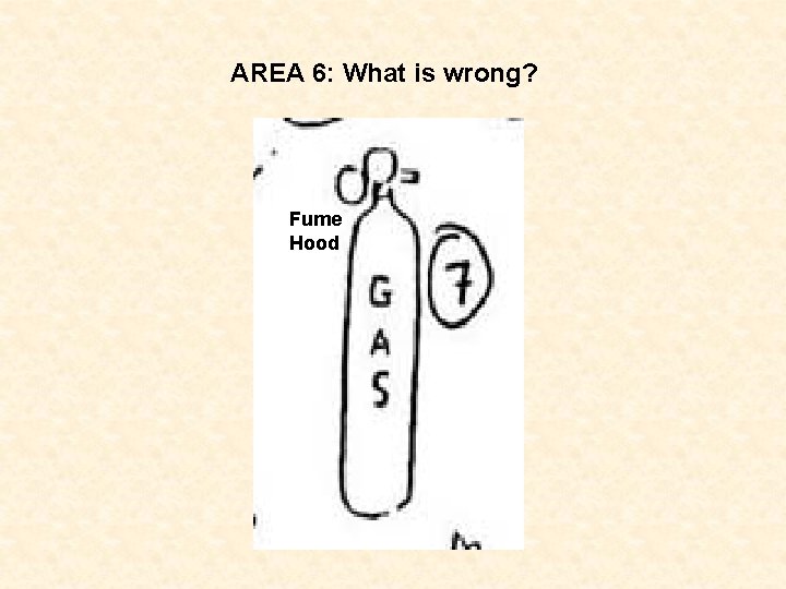 AREA 6: What is wrong? Fume Hood 