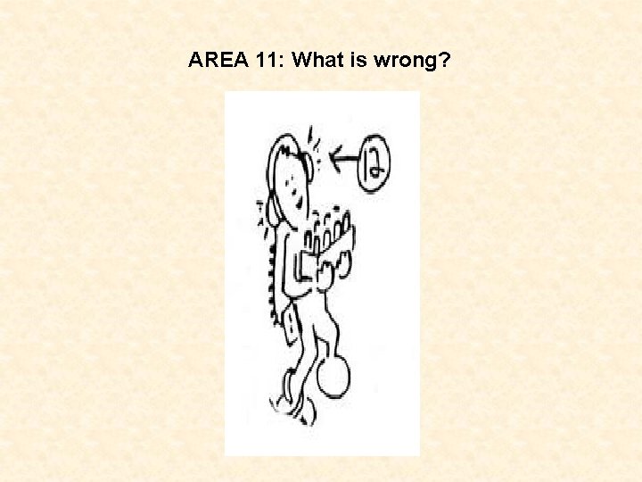 AREA 11: What is wrong? 