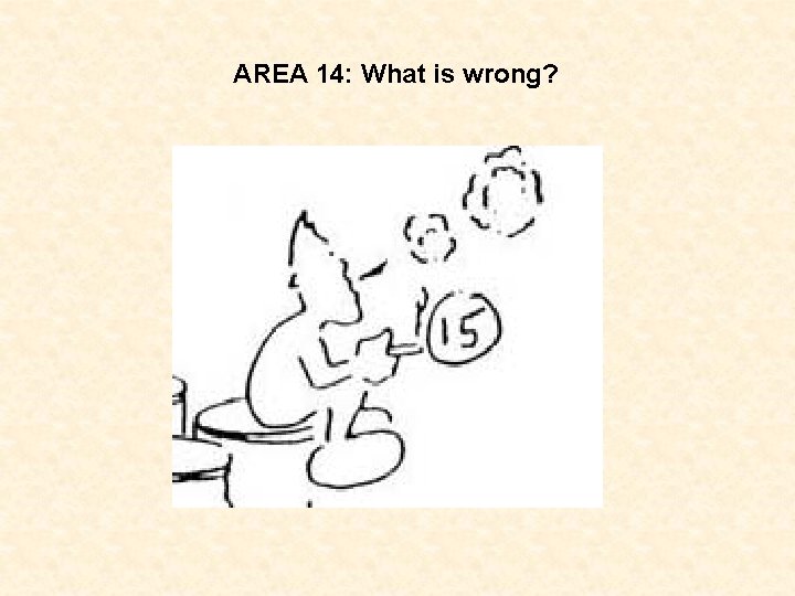 AREA 14: What is wrong? 