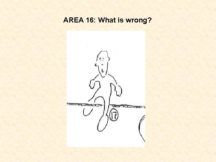 AREA 16: What is wrong? 