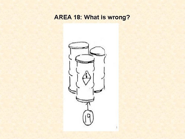 AREA 18: What is wrong? 